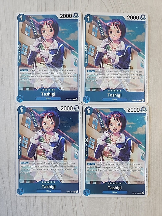 Tashigi OP06-050  English  NM One Piece Card Game Foil Set Of 4 Play Set