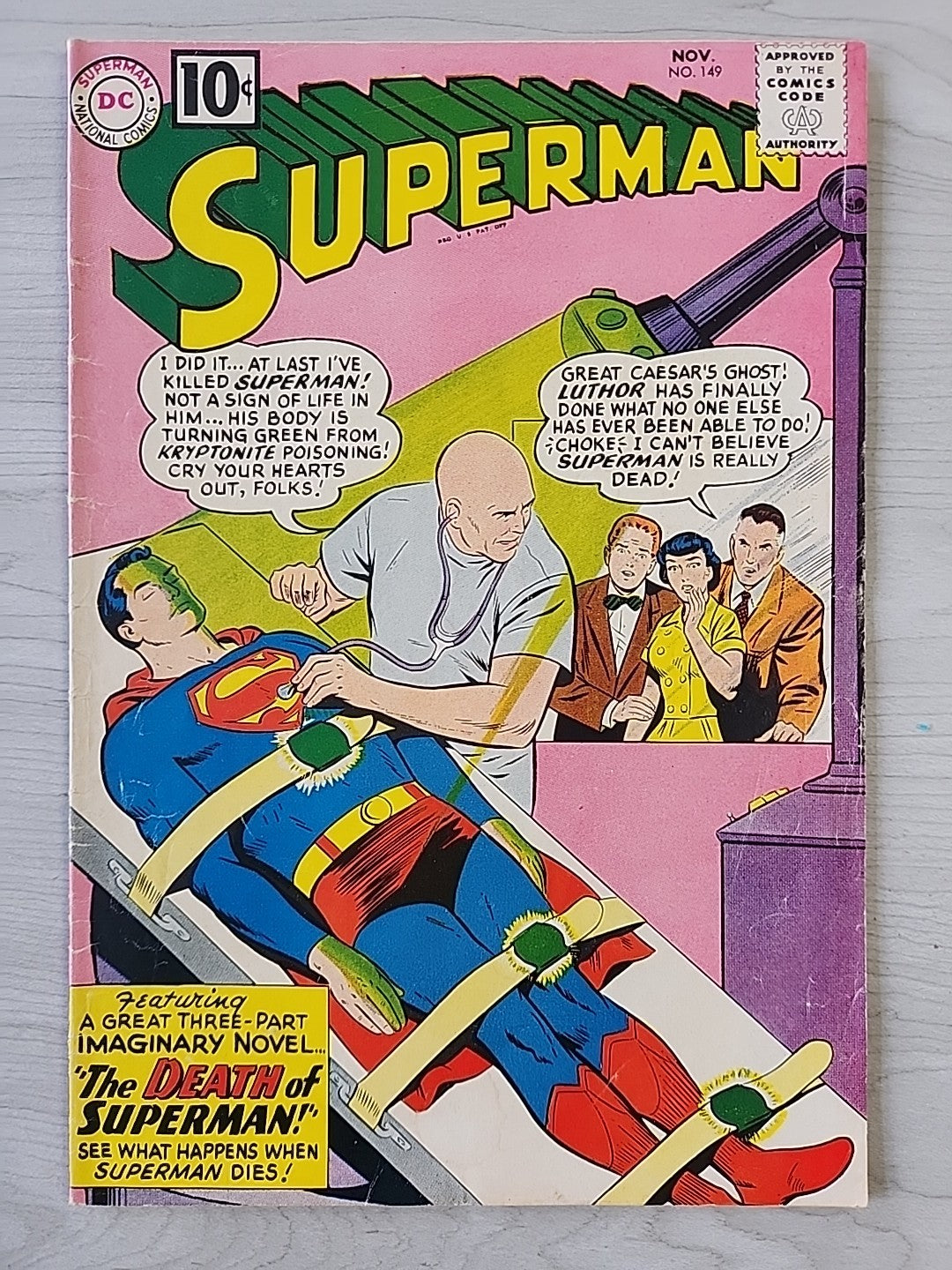 Superman 149 VG Lex Luthor, Supergirl! Jerry Siegel, Curt Swan 1961 DC Comics