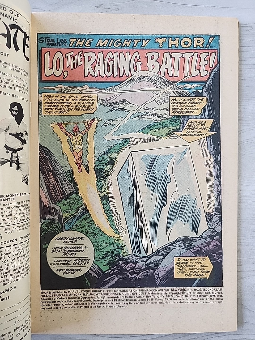 The Mighty Thor #232 MARK JEWELERS MILITARY INSERT Marvel Comics 1974 Higher Gr