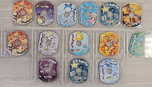 Pokemon PokeRom CD-ROM Lot Of 14 Bulbasaur Gengar Squirtle Lugia Hoothoot Ledyba