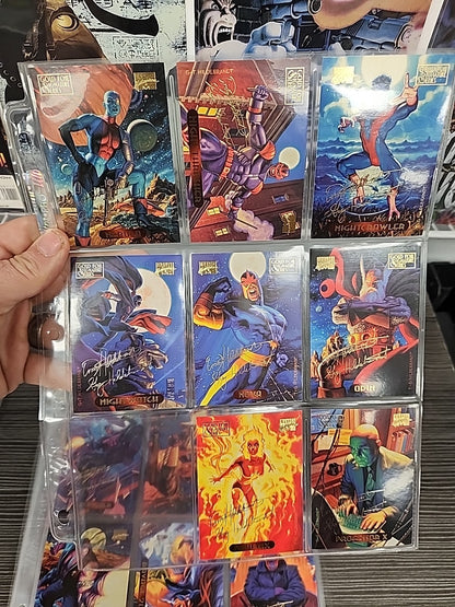 1994 Marvel Masterpieces Base Set Powerblast Silver Holofoil  Plus Signature 293