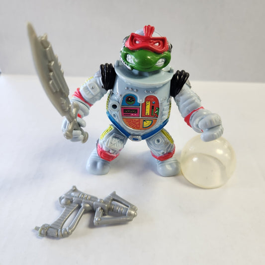 TMNT Raph Space Cadet Astronaut Action Figure 1990 Playmates w/ Helmet & Weapons