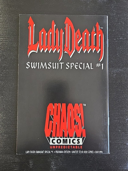 LADY DEATH SWIMSUIT SPECIAL #1 1994 RED VELVET SIGNED NM