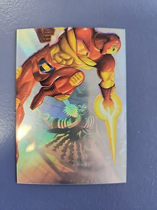 1995 Flair Marvel Annual Holoblast #5 Iron Man vs Mandarin