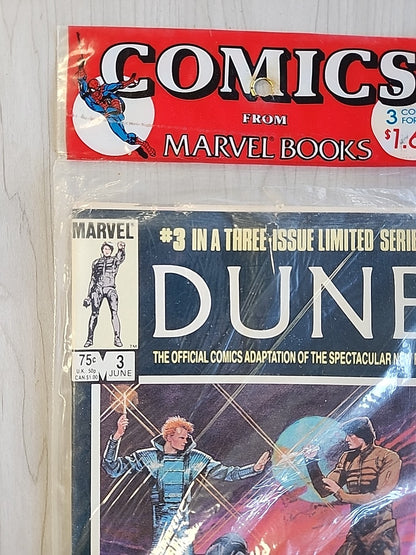 Dune 1-3 Marvel Factory Sealed Comic Book 3 Pack 1 2 & 3 1984 Movie Adaptation
