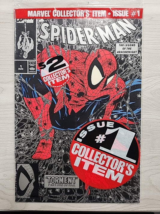 Spider-Man #1 Marvel 1990 Todd McFarlane Silver No Price Variant Sealed Polybag