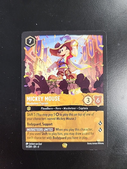 Lorcana TCG - Mickey Mouse Musketeer Captain - Non-Foil 16/204 Ursula's Return