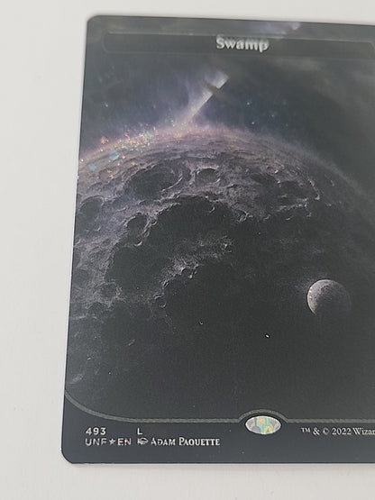 Magic The Gathering  Unfinity Swamp Borderless Galaxy Foil MTG
