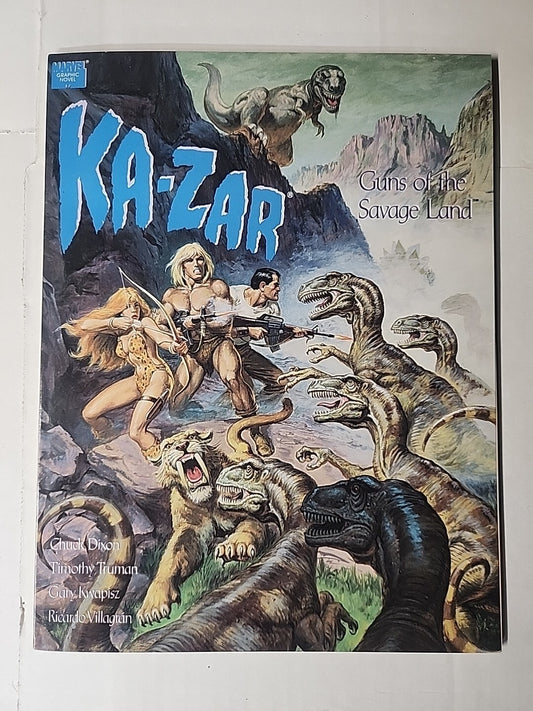 KA-ZAR Guns of the Savage Land Marvel Graphic Novel 1990 Dinosaurs!