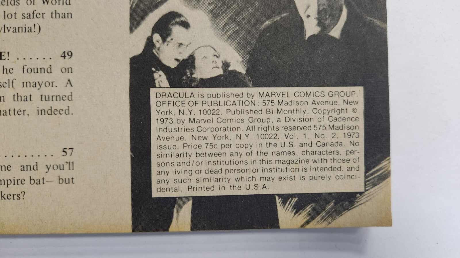 Dracula Lives #2 Marvel Monster Group 1973 The Birth Of Count Dracula ORIGIN