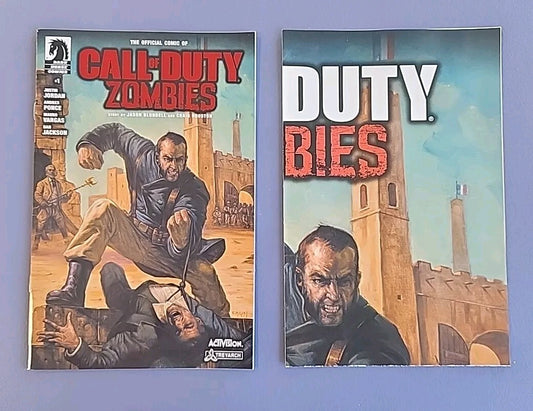 CALL OF DUTY ZOMBIES 1 RED FOIL LOGO VARIANT & POSTER ( 2018 DARK HORSE )