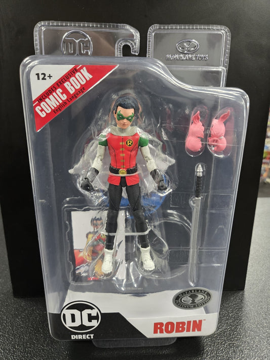 McFarlane Platinum Edition Dc Direct W/ Comic Book Robin (Chase)