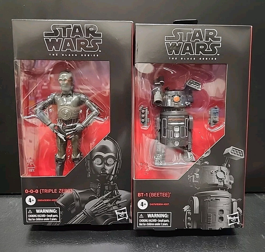 Star Wars The Black Series 6" BT-1 (Beetee) & 0-0-0 (Triple Zero) Re-Release Lot