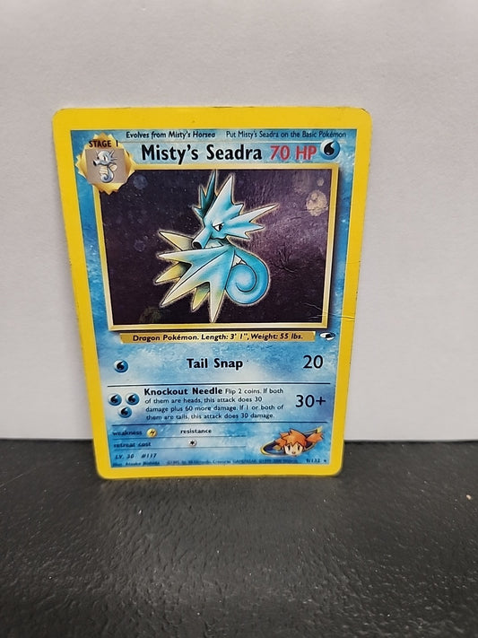 Pokémon TCG Misty's Seadra Gym Heroes 9/132 Unlimited Holo Rare (HP) (Creased)
