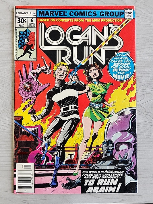 Logan's Run Vol. 1 #6 June 1977 Newsstand Bronze Age Marvel Comics FN+