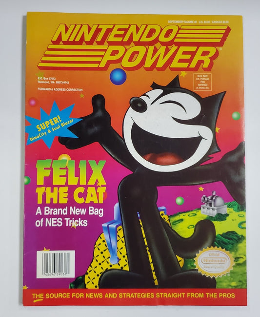 Nintendo Power #40 - Felix The Cat - Complete With Poster & Inserts