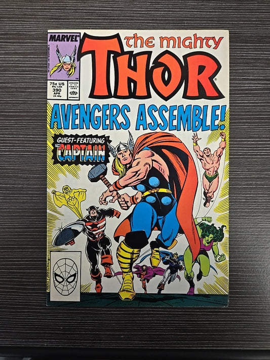 THOR #390 NM/MT MARVEL COMICS 1988 *CAPTAIN AMERICA LIFTS MJOLNIR!