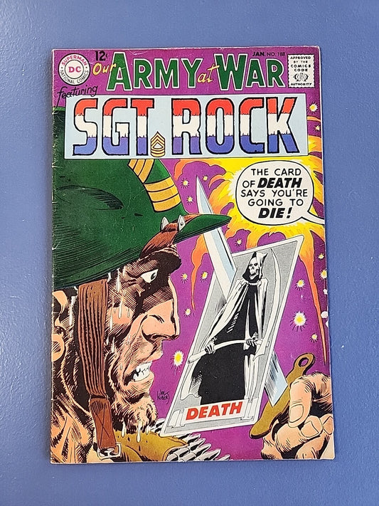 Our Army At War : Sgt. Rock #188 VG/FN The Card Of Death DC Comics 