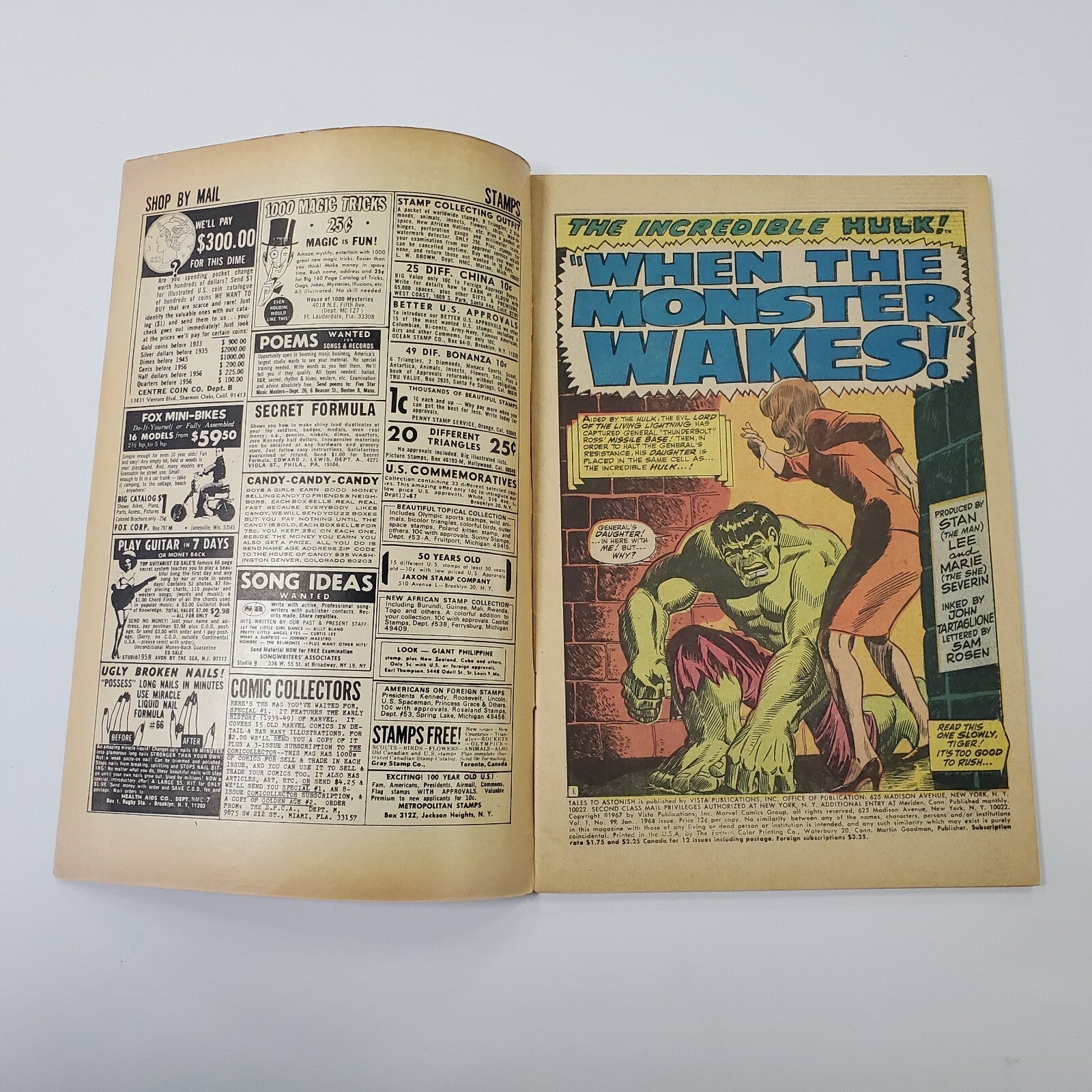 Tales To Astonish #99 - Silver Age Hulk Classic Cover 