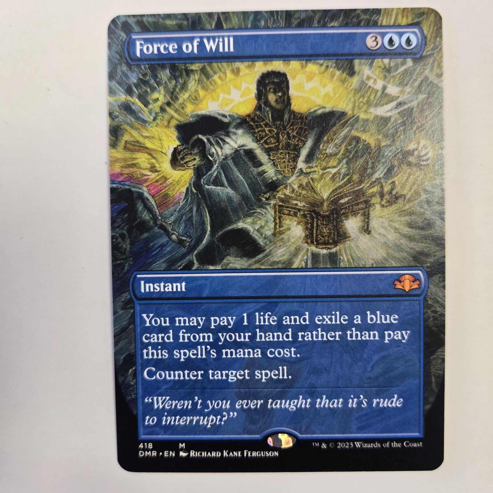 MTG Force of Will (Borderless) Dominaria Remastered English Magic The Gathering 