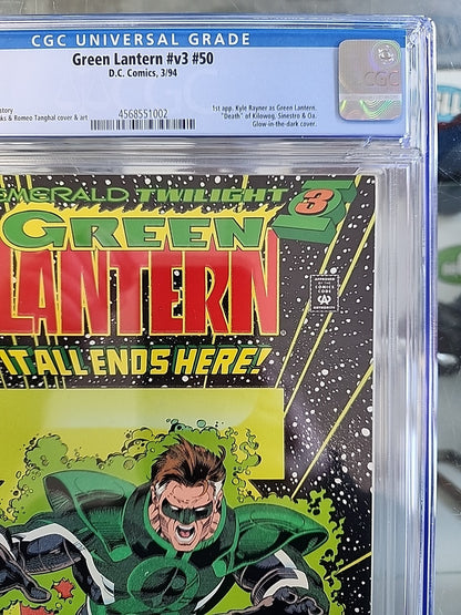GREEN LANTERN #V3 #50 CGC 9.8 1st App Kyle Rayner As Green Lantern GITD