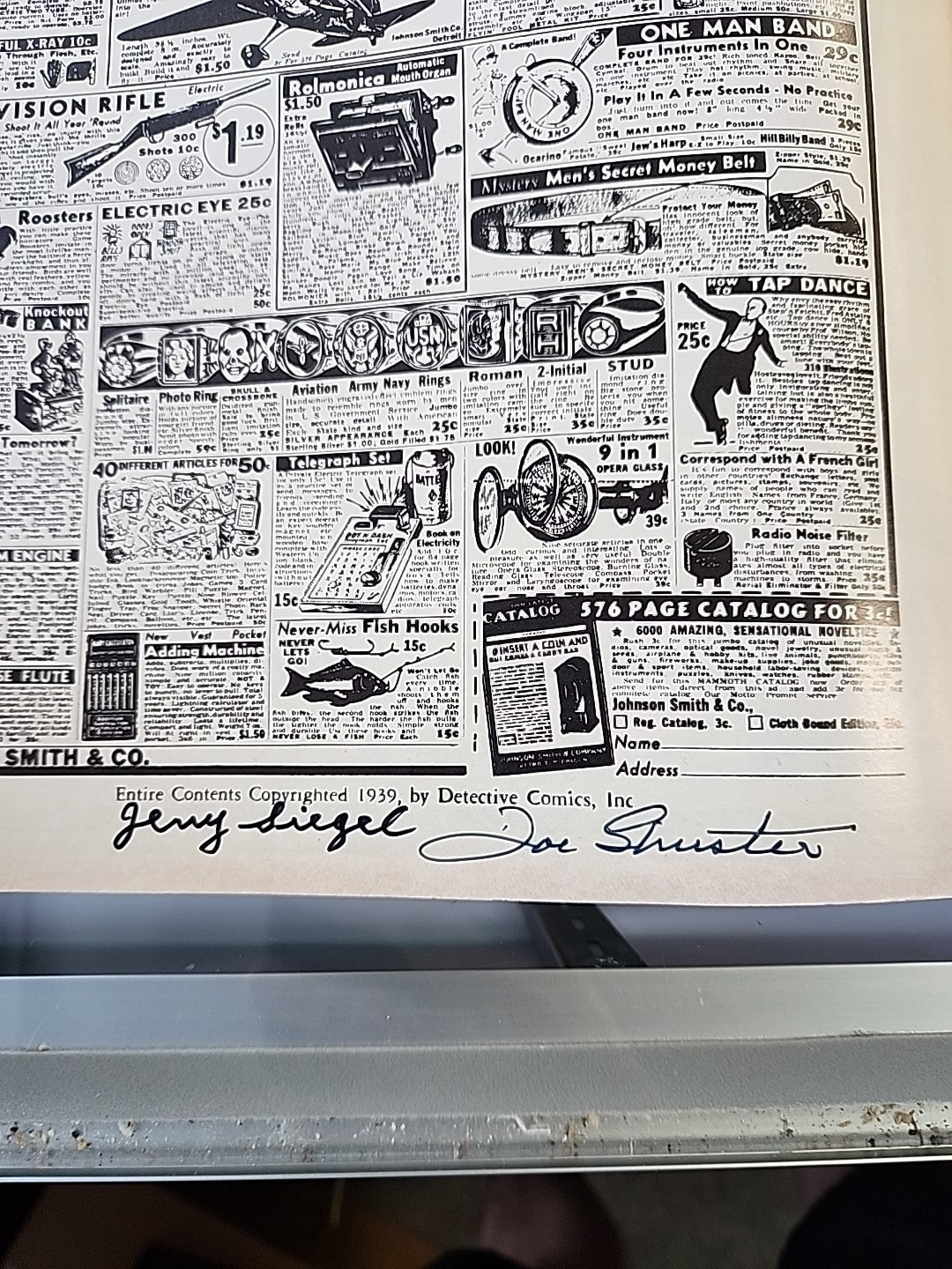 Superman Oversized Replica C-61 Signed Siegel & Shuster COA 1:250 Rare See Pics