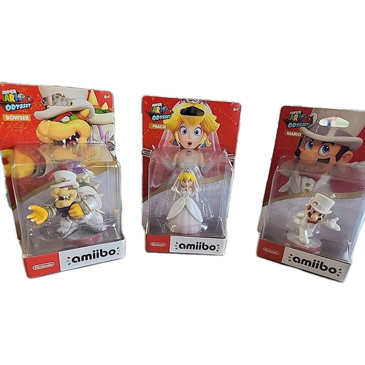 Super Mario Odyssey Wedding Amiibo Set Of 3 Individual Sealed Figures