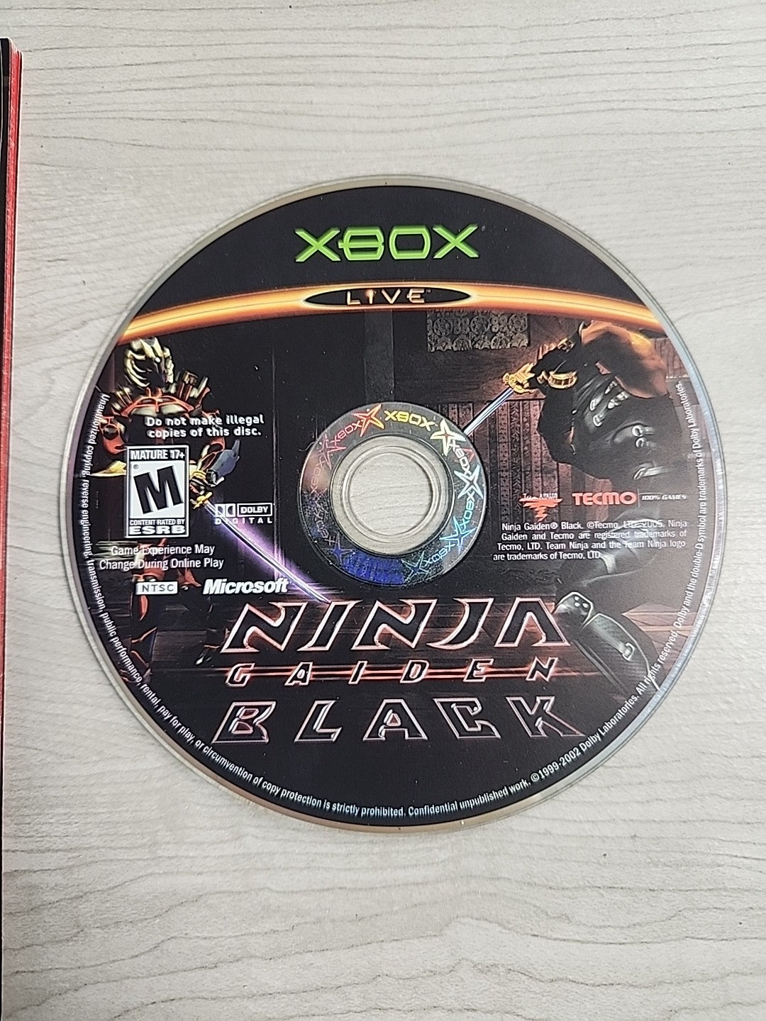 Ninja Gaiden Black (Microsoft Xbox, 2005) Authentic w/ Case Manual Game
