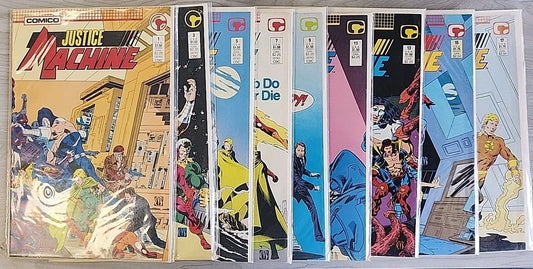 Justice Machine 1-18 Lot Of 18 Comics Comico 1987 VF/NM