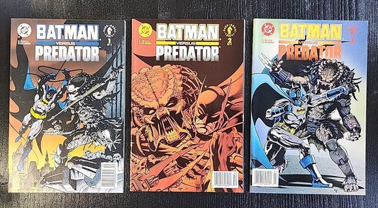 Batman vs Predator 1-3 (DC, Dark Horse, 1991) Newsstand Set Lot Of 3 Complete 