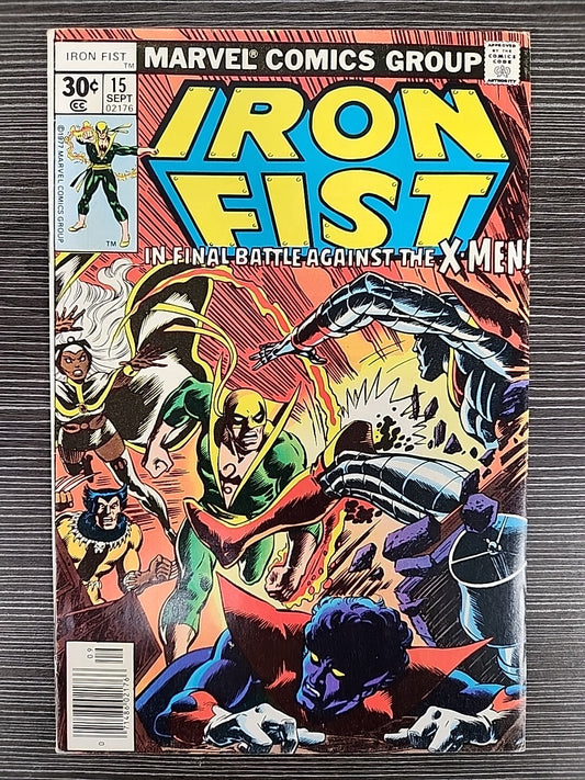 Iron Fist # 15 1st Appearance Bushmaster X-Men Crossover Final Issue 1977 FN/FN+