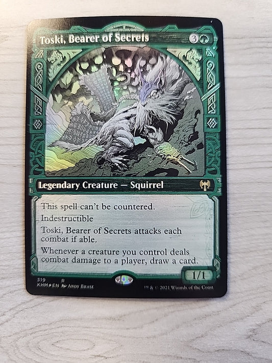 MTG FOIL Toski, Bearer of Secrets Showcase Kaldheim #319 English Magic