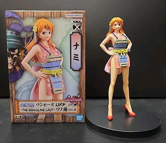 One Piece Banpresto DXF The Grandline Lady Wanokuni V8 Nami Figure B Model Open