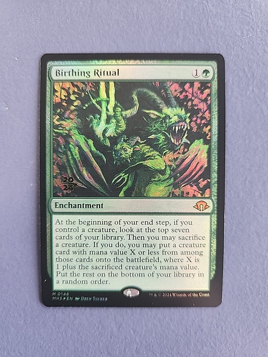 MTG FOIL Birthing Ritual Modern Horizons 3 MH3 Mythic 146 N/NM Prerelease Promo