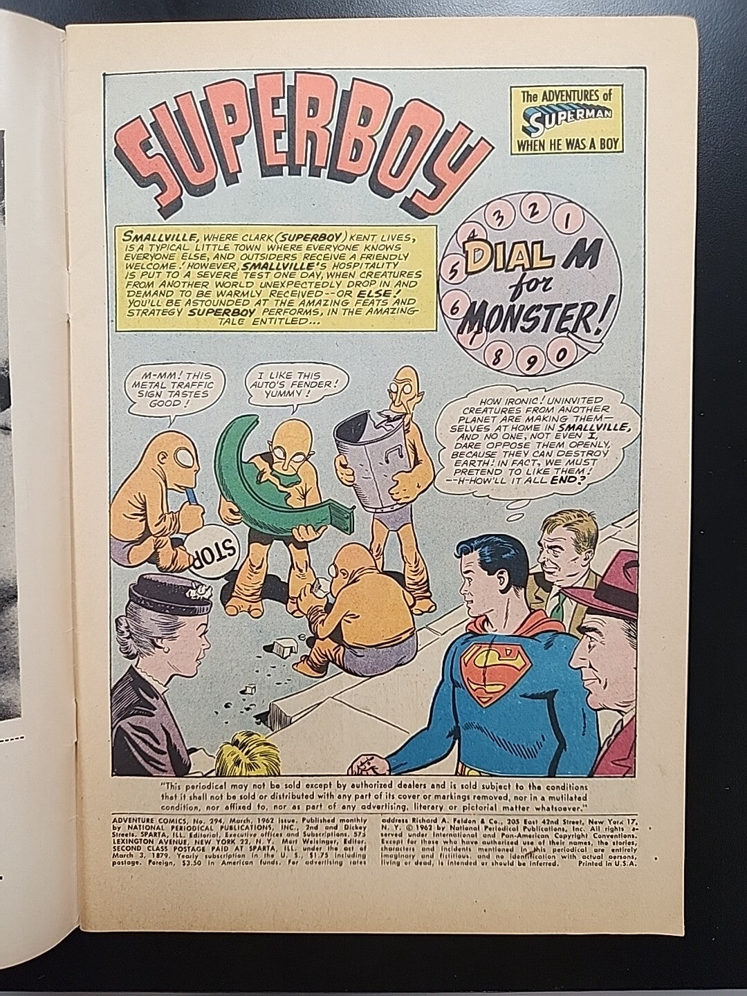 Adventure Comics #294 Bizarro John F Kennedy Marilyn Monroe DC Comics 1962 
