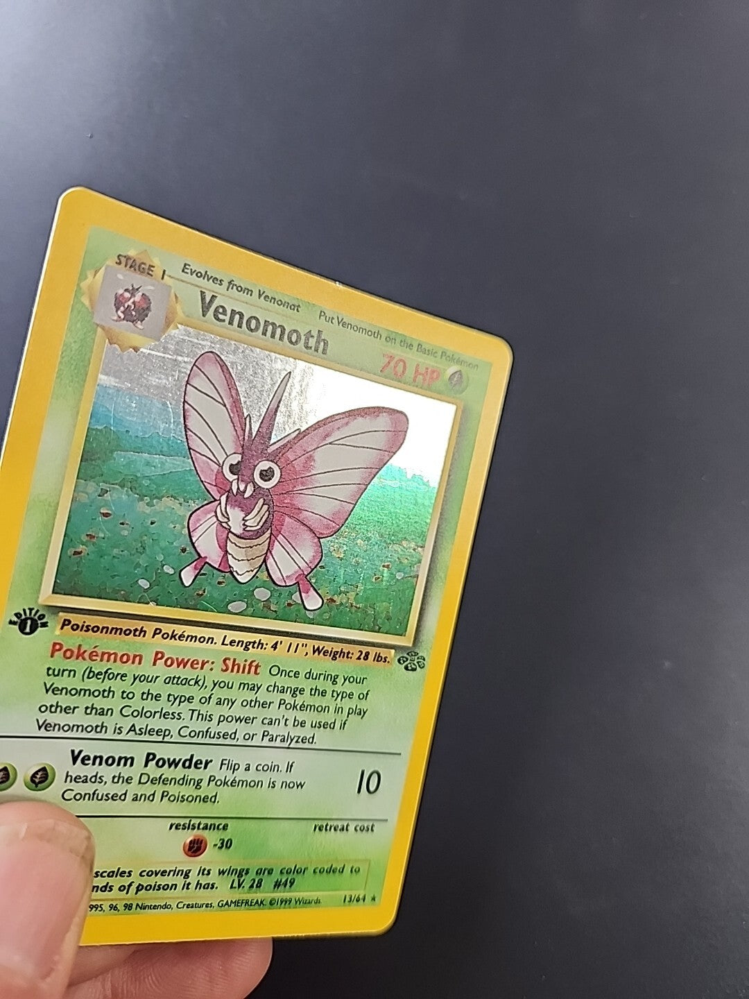 Pokemon VENOMOTH 1st Edition Jungle 13/64 Holo Rare WOTC