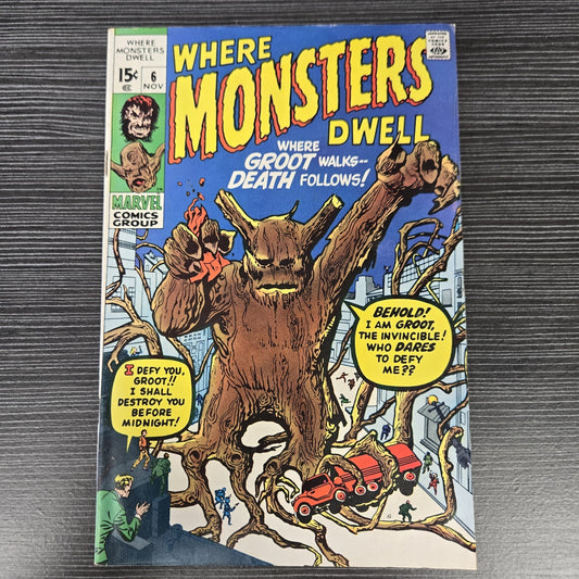 Where Monsters Dwell #6 Reprints First Appearance of Groot 1970 Marvel VF/VF+