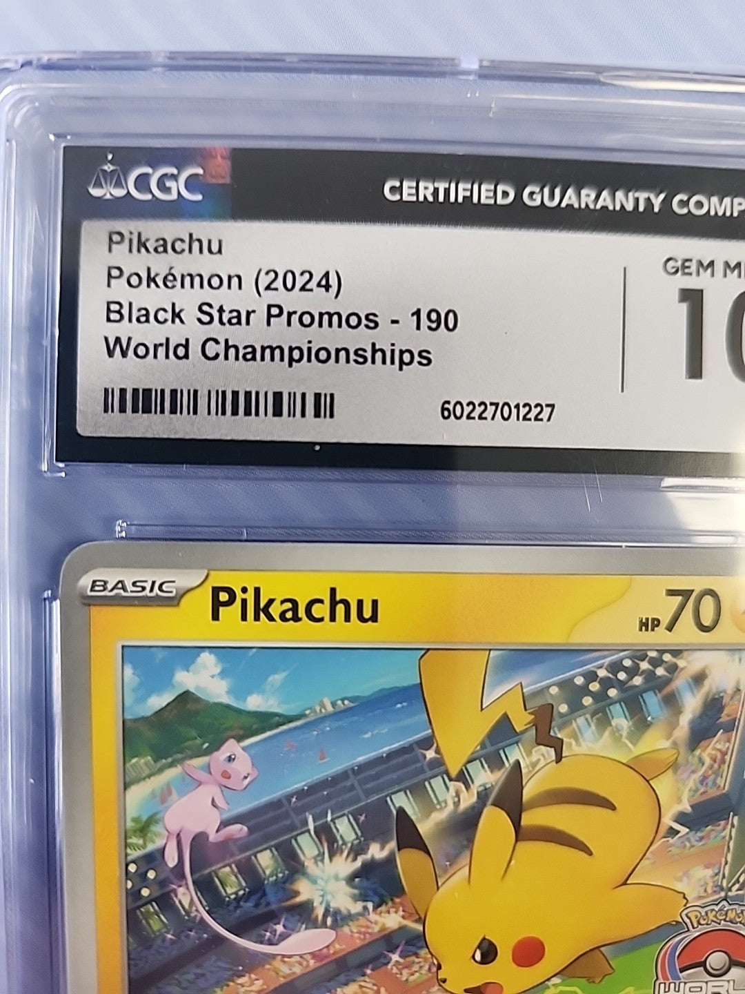 2024 POKEMON SVP EN-SV BLACK STAR PROMO WORLD CHAMPIONSHIPS #190 PIKACHU CGC 10