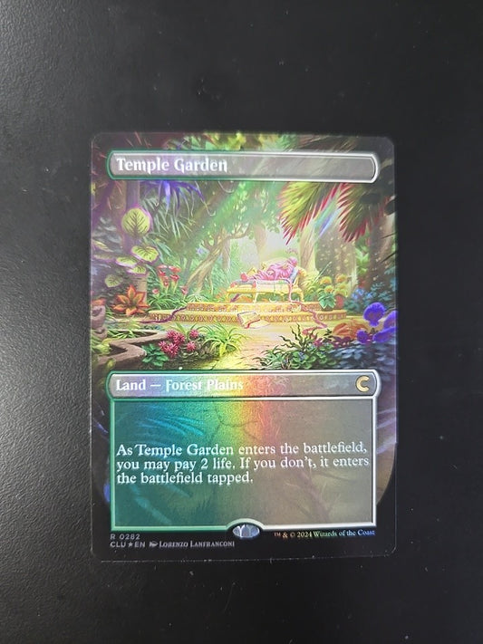 MTG - Temple Garden - Borderless Foil - CLU 0282 - Ravnica: Clue Edition - Rare