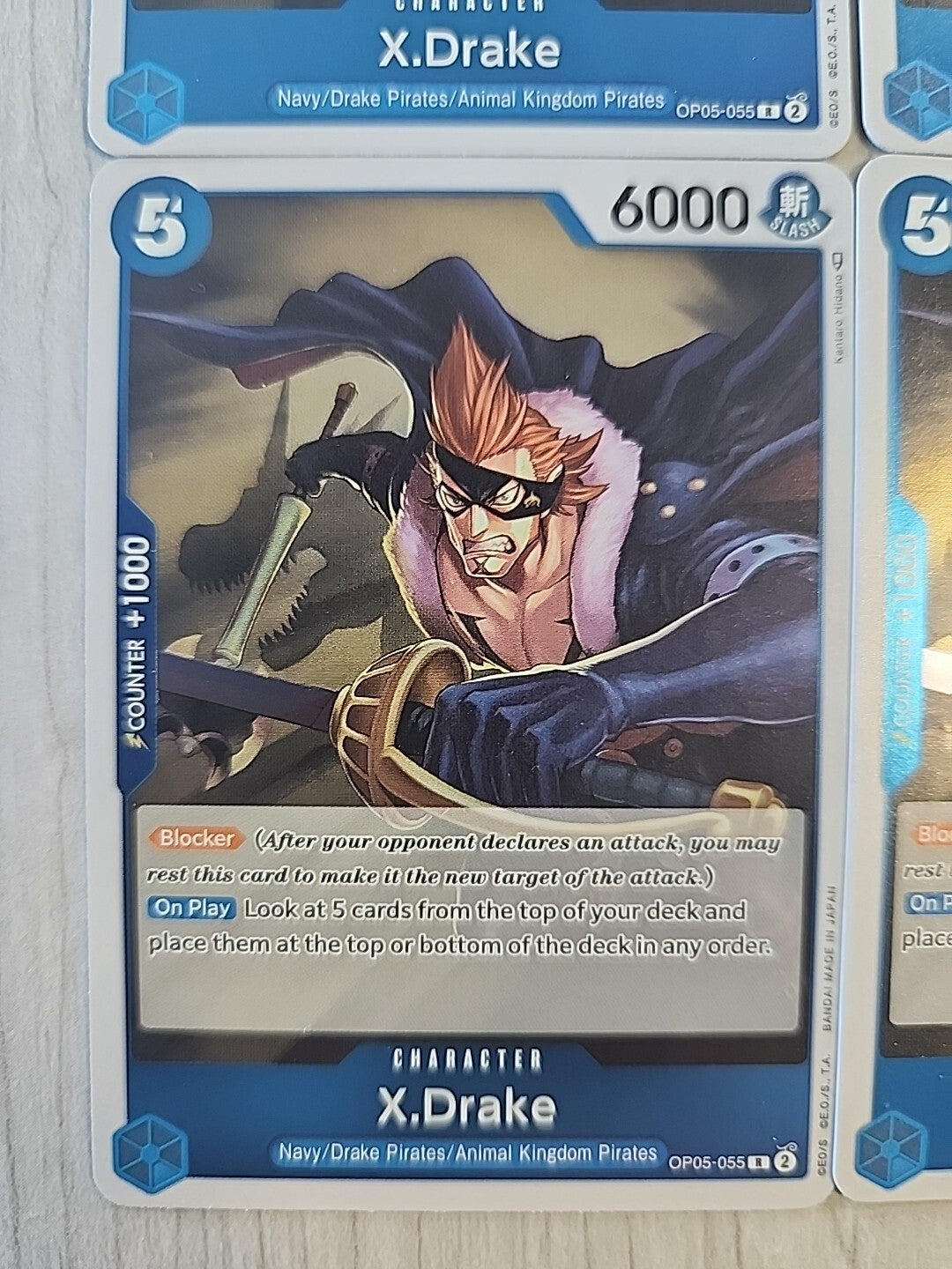 One Piece CCG Awakening of the New Era  X Drake OP05-055 Foil Rare x4 Play Set