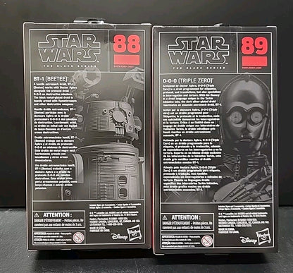Star Wars The Black Series 6" BT-1 (Beetee) & 0-0-0 (Triple Zero) Re-Release Lot