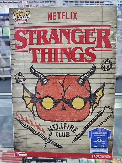 Funko Pop! Tees Boxed Stranger Things T-Shirt HELLFIRE CLUB Size XL New In Box