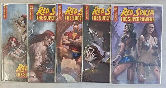Red Sonja The Superpowers #1-5 Complete Series Lot NM Dynamite Parillo Covers
