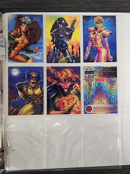 1994 Flair Marvel Complete 150 Card Set  & Complete 18 Power Blast Foil Set NMMT