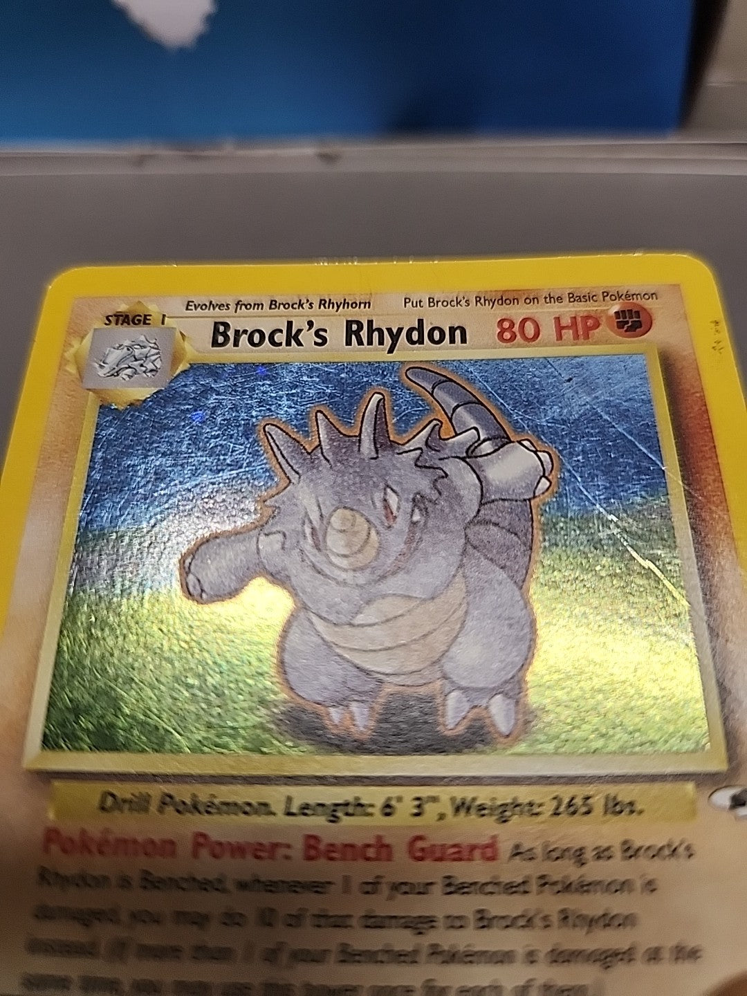 Pokémon TCG Brock's Rhydon Gym Heroes 2/132 Holo Unlimited Rare Vintage HP