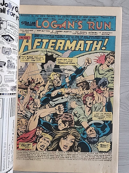Logan's Run Vol. 1 #6 June 1977 Newsstand Bronze Age Marvel Comics FN+
