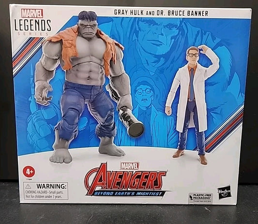 Hasbro Marvel Legends Series Gray Hulk & Dr. Bruce Banner, 6" Action Figures New