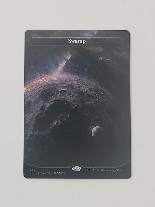 Magic The Gathering  Unfinity Swamp Borderless Galaxy Foil MTG