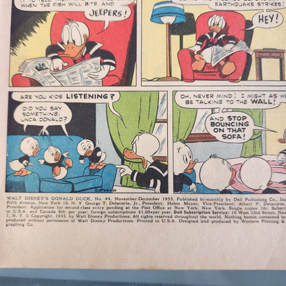 WALT DISNEY'S DONALD DUCK #44 Dell Comics 10 cent cover 1955 lower grade