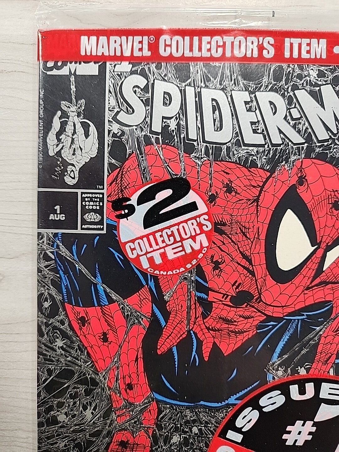 Spider-Man #1 Marvel 1990 Todd McFarlane Silver No Price Variant Sealed Polybag